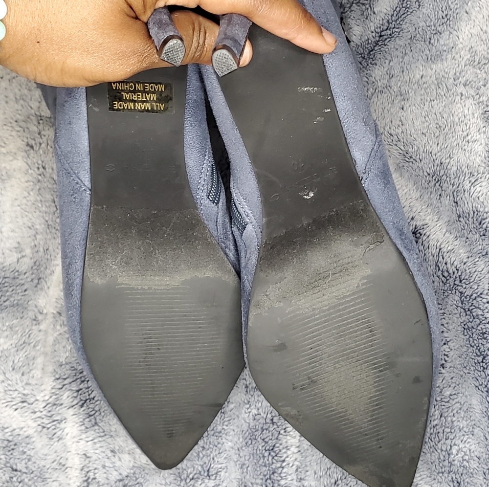 light blue suede feel booties - Picture 3 of 6